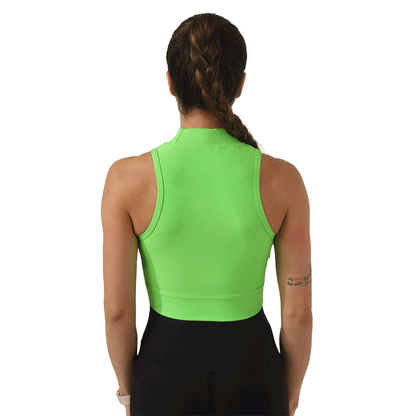 High Neck Sports Bra (Green)