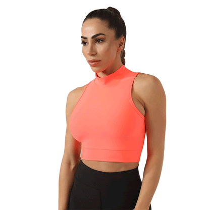 High Neck Sports Bra (Pink)